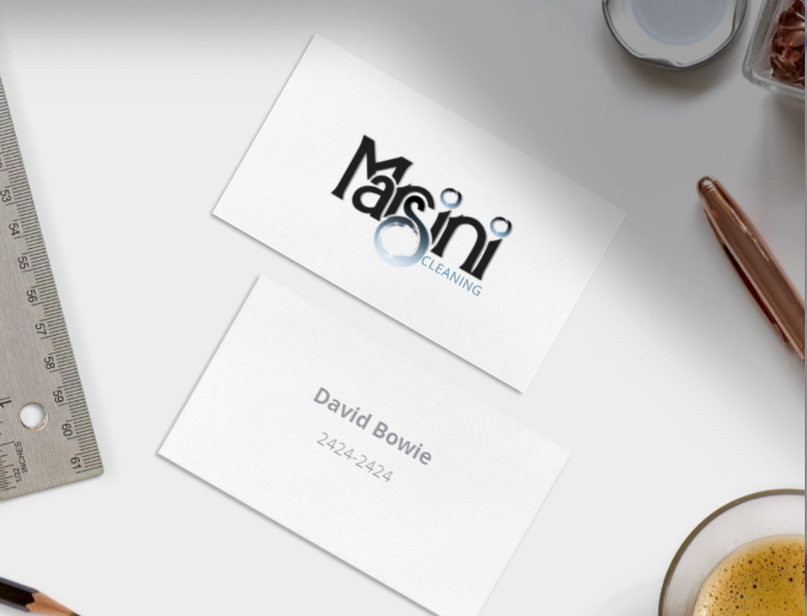 Marsini Cleaning Business Card Design Screenshot